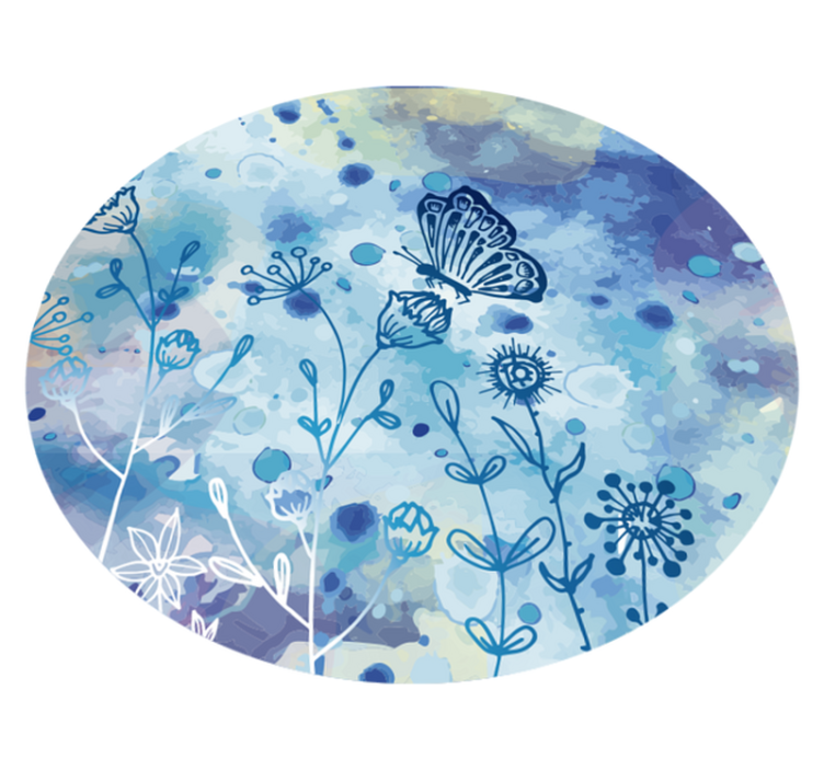 Botanische aquarel vinyl tapijt bloemen en planten - TenStickers