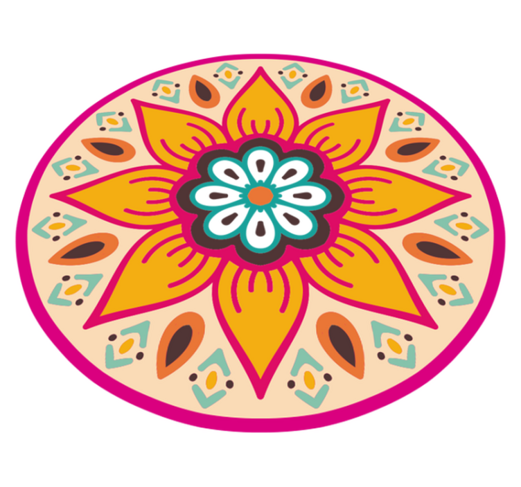 Prachtig ronde vinyl tapijt met mandala - TenStickers
