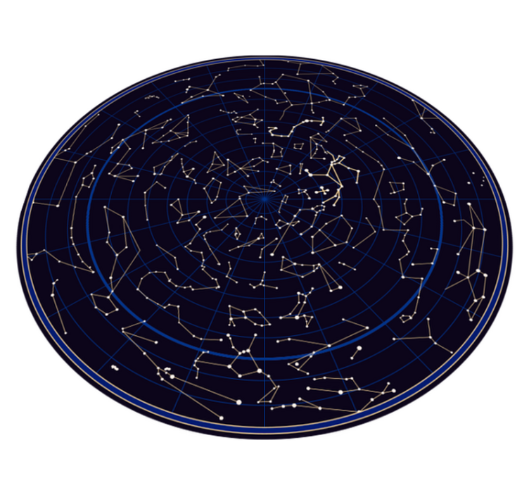 Prachtige ronde zodiac costellations vinyl tapijt - TenStickers