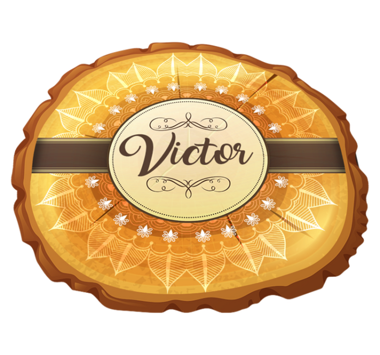 Gepersonaliseerd feestelijk embleem vinyl tapijt met naam - TenStickers