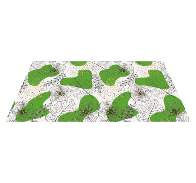 Tropische monstera vinyl tapijt bloemen en planten - TenStickers
