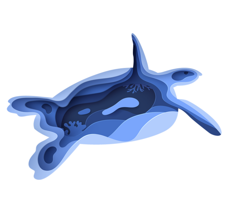 Vorm van een zeeschildpad dieren vinyl tapijt - TenStickers