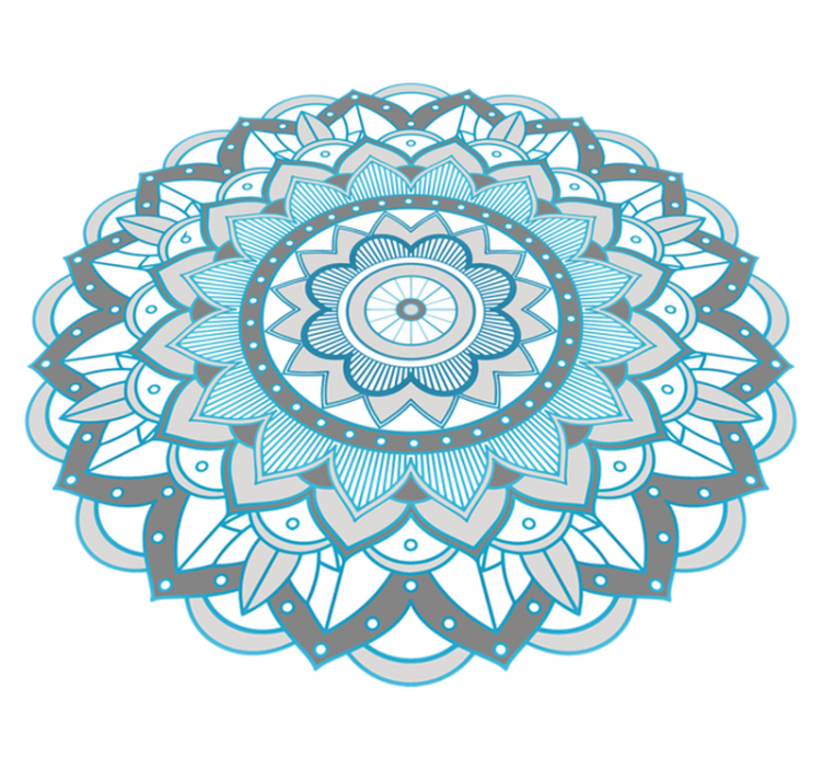 Blauw mandala patroon vinyl tapijt  - TenStickers