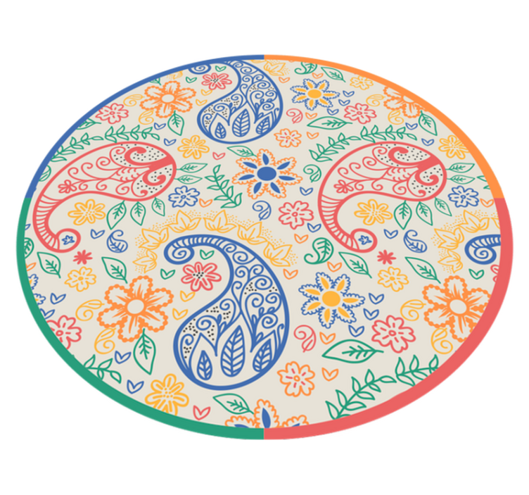 Bloemige paisley-motieven vinyl tapijt  - TenStickers