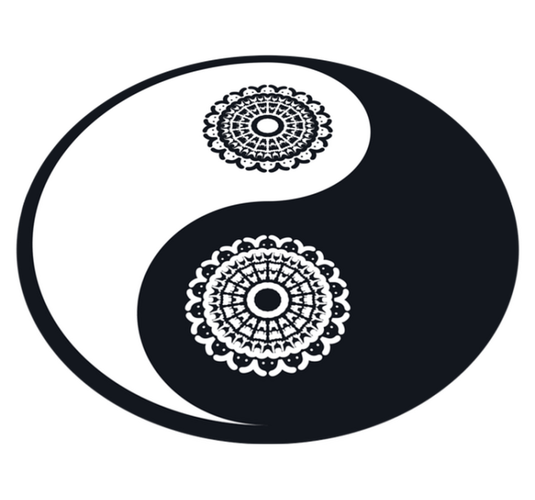Yin yang mandala vinyl tapijt  - TenStickers