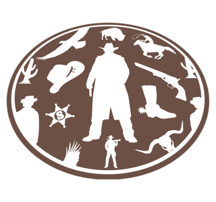 Cowboysilhouet vinyl tapijt kind - TenStickers