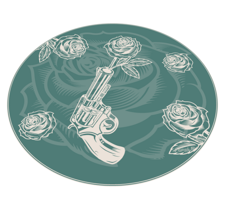 Bloemenrevolver vinyl tapijt bloemen en planten - TenStickers