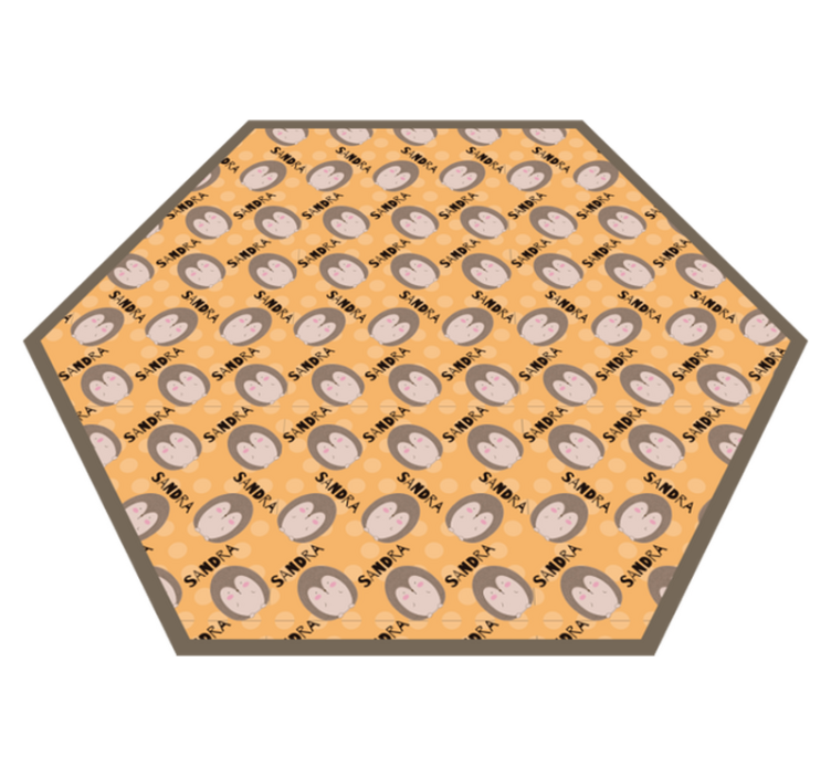 Gepersonaliseerde harten vinyl tapijt met naam - TenStickers