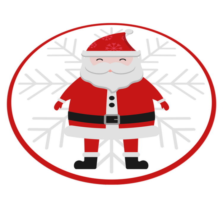 Kerstman cirkel vinyl tapijt kerstmis - TenStickers