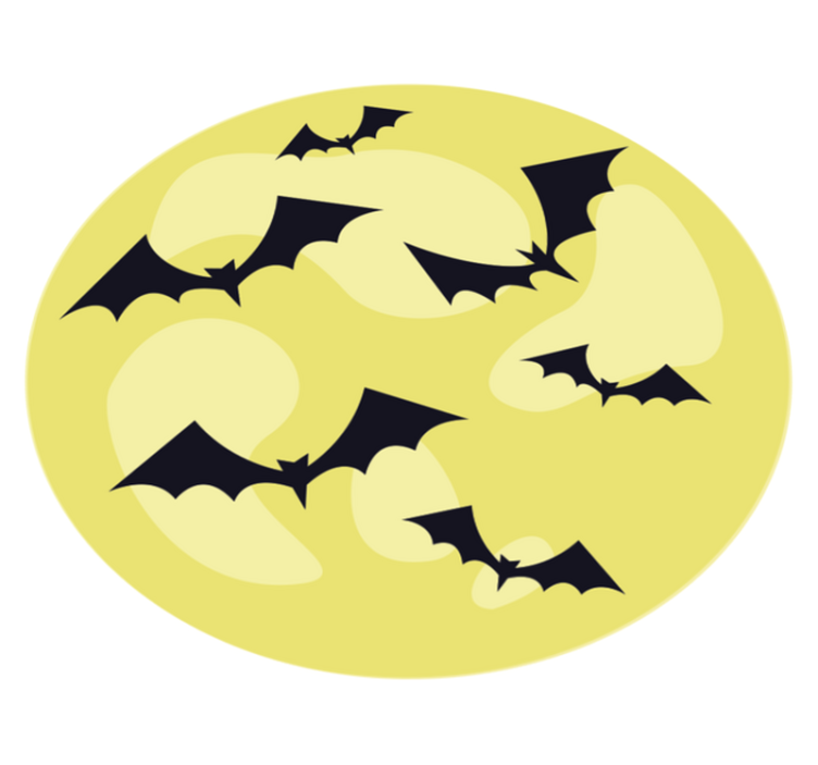 Nachtelijke vleermuizen cirkelen rond vinyl tapijt Halloween - TenStickers