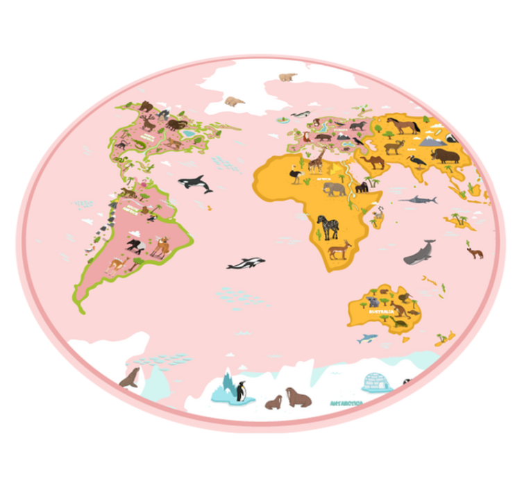 Educatieve cartografie vinyl tapijt wereldkaart - TenStickers