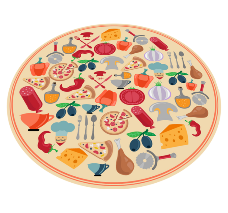 Culinaire motieven vinyl vloerkleed keuken - TenStickers
