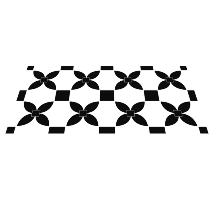 Zwart bedrukt straattegeleffect vinyl vloerkleed keuken - TenStickers