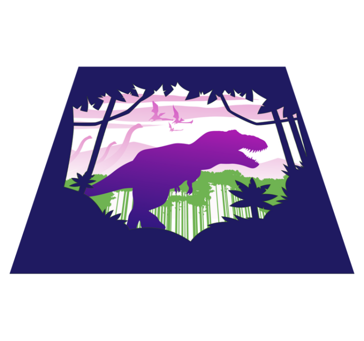 Dinosaurus silhouet vinyl tapijt voor meer kinderen - TenStickers