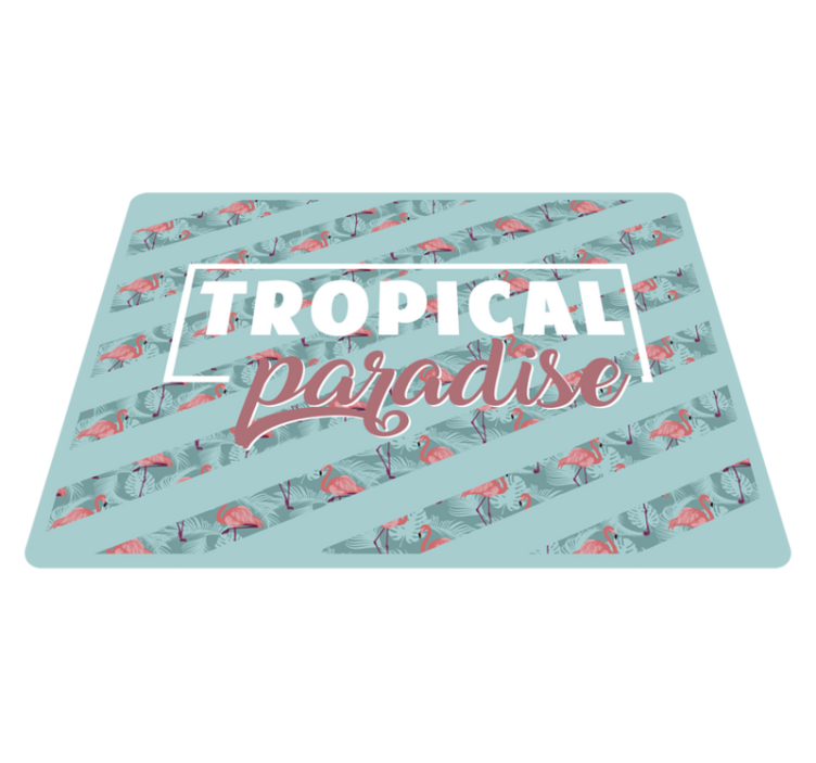 Tropisch paradijs tekst dieren vinyl tapijt - TenStickers