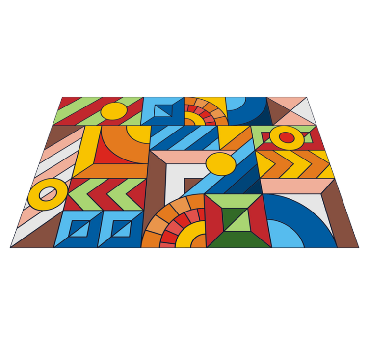 Abstracte geometrie vinyl tapijt geometrisch - TenStickers
