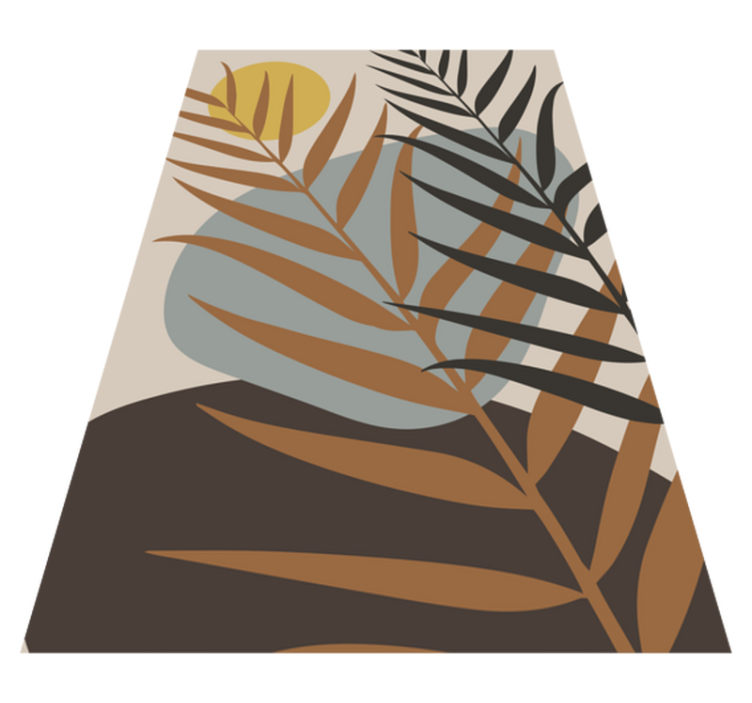 Botanische zonsondergang vinyl tapijt bloemen en planten - TenStickers