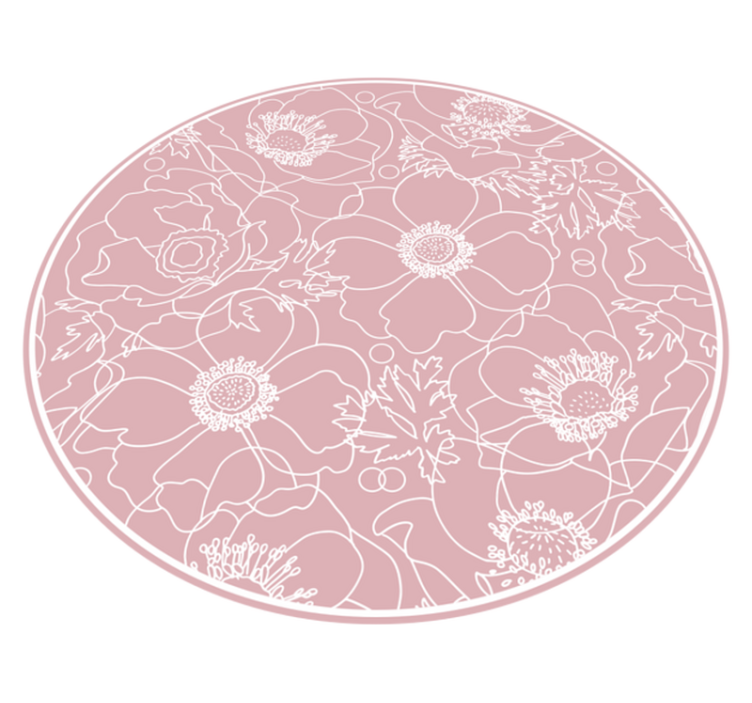 Bloemenomtrekmotief vinyl tapijt bloemen en planten - TenStickers