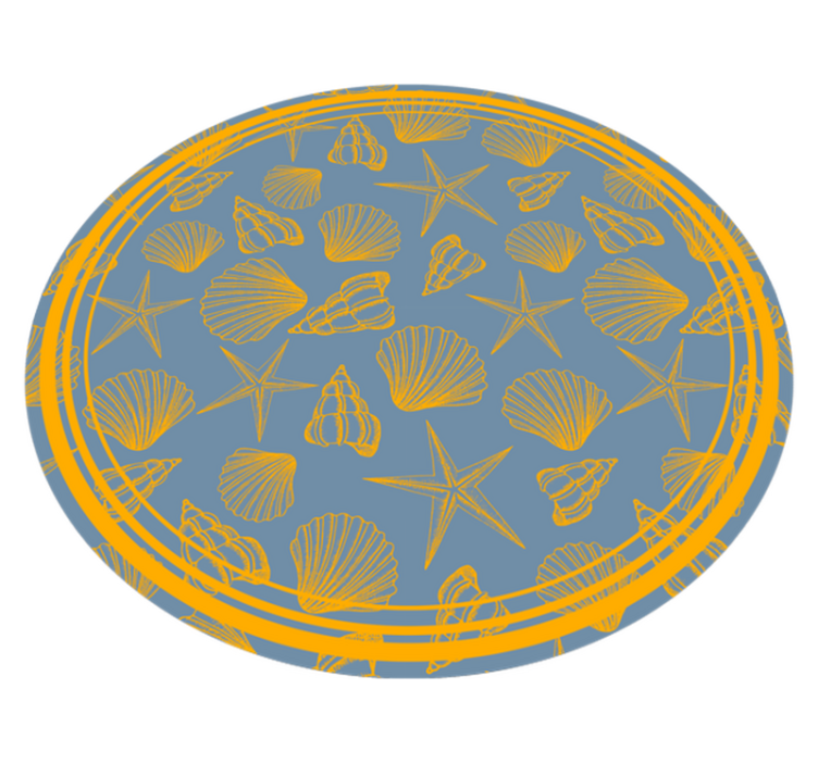 Cirkel met marinemotief dieren vinyl tapijt - TenStickers
