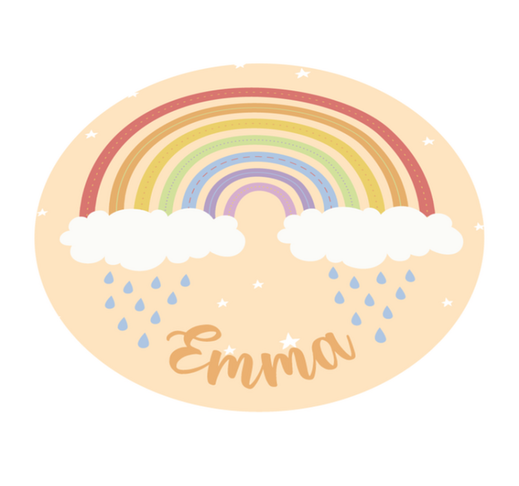 Vinyl vloerkleed met naam Gepersonaliseerde regenboog - TenStickers