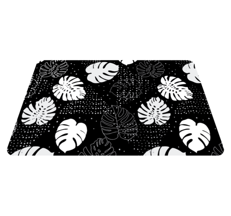 Monochroom botanisch vinyl tapijt bloemen en planten - TenStickers
