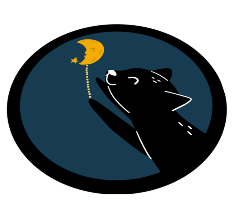 Maanverlichte kat vinyl tapijt kind - TenStickers