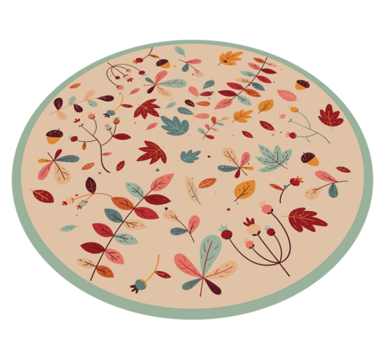 Herfst gebladertepatroon vinyl tapijt bloemen en planten - TenStickers
