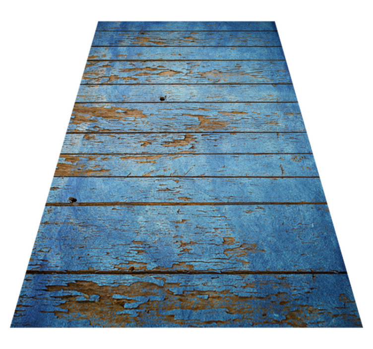 Noodlijdende blauwe planken vinyl tapijt met houtstructuur - TenStickers