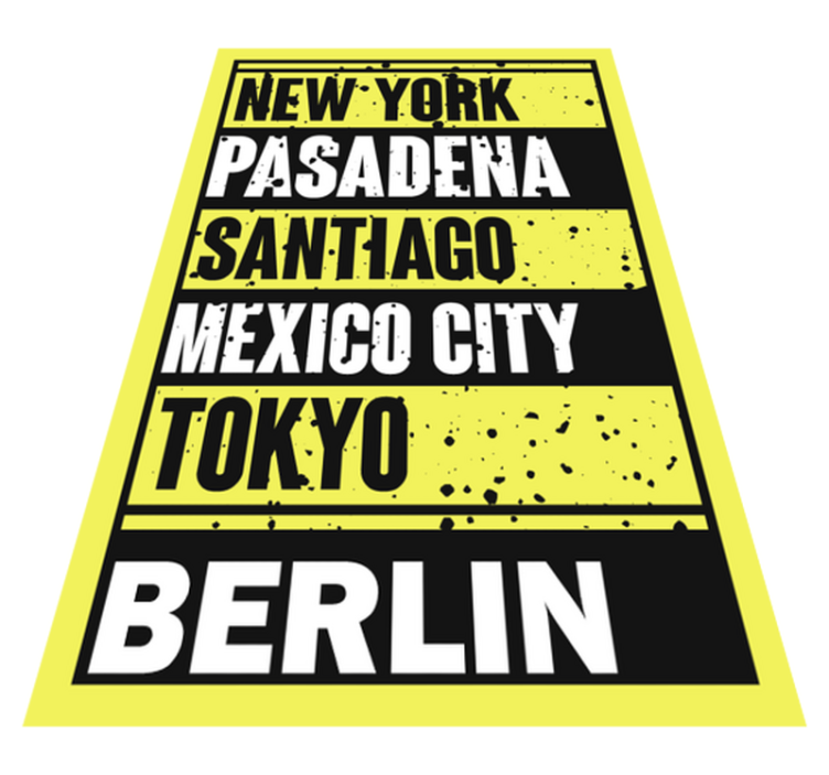 Steden tekstoverlay vinyl tapijt zinnen en teksten - TenStickers