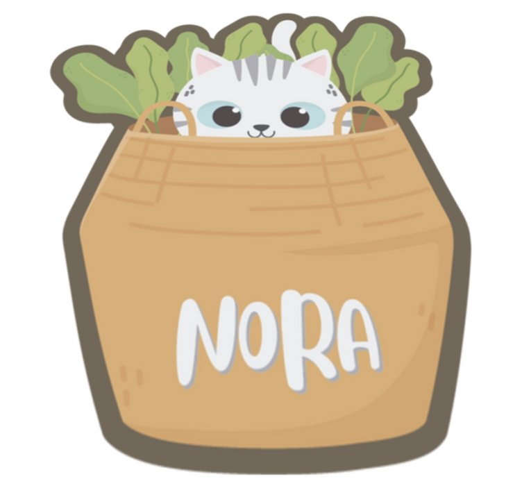 Gepersonaliseerde kat vinyl tapijt met naam - TenStickers