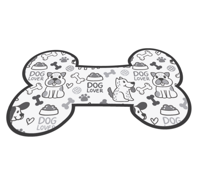 Vinyl vloerkleed dieren Vinyltekeningen van honden en eten - TenStickers