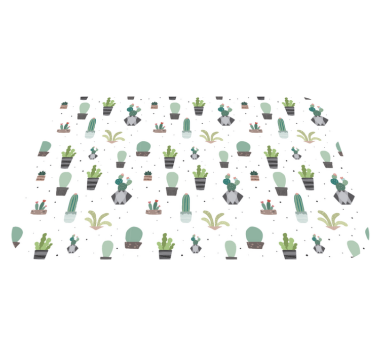 Cactuspatroon vinyl tapijt bloemen en planten - TenStickers