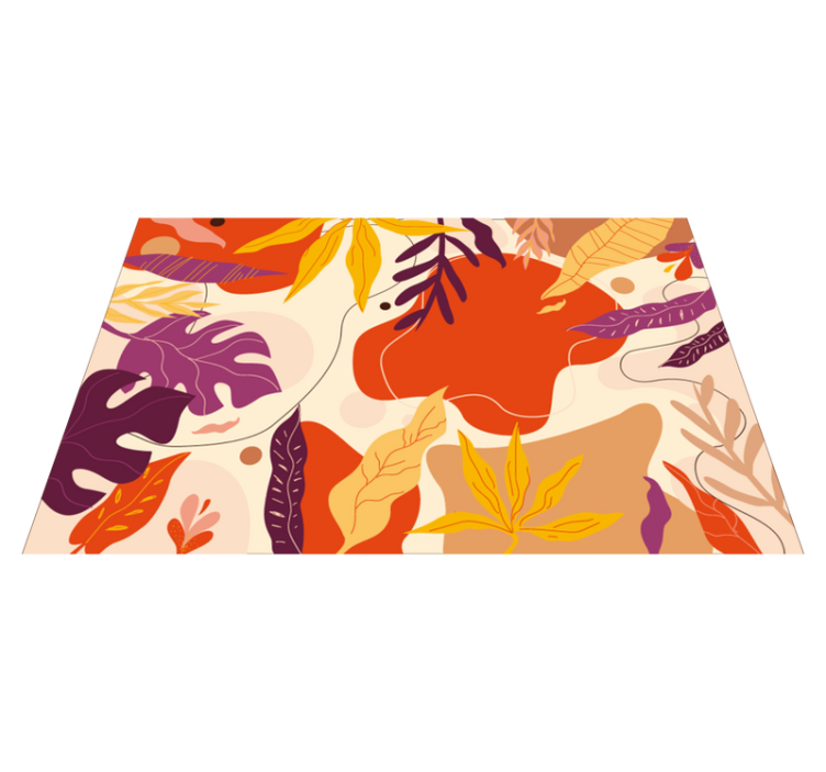 Herfstbladpatronen vinyl tapijt natuur - TenStickers