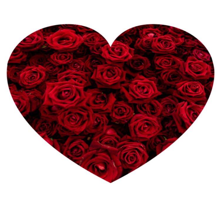 Hartvormige romantiek vinyl tapijt bloemen en planten - TenStickers