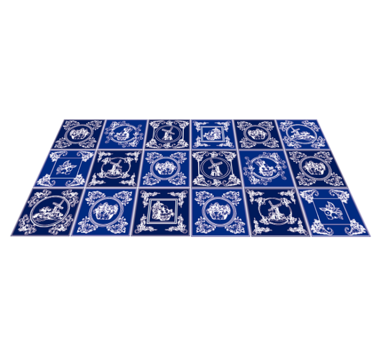 Hydraulische vinyl tapijt Blauwe achtergrond - TenStickers