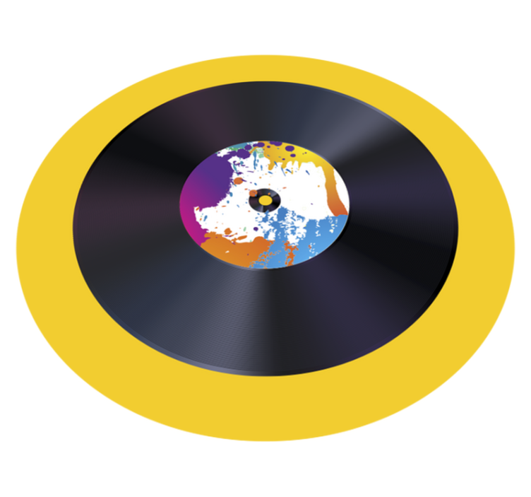 Abstracte splash-record vinyl tapijt met textuur - TenStickers