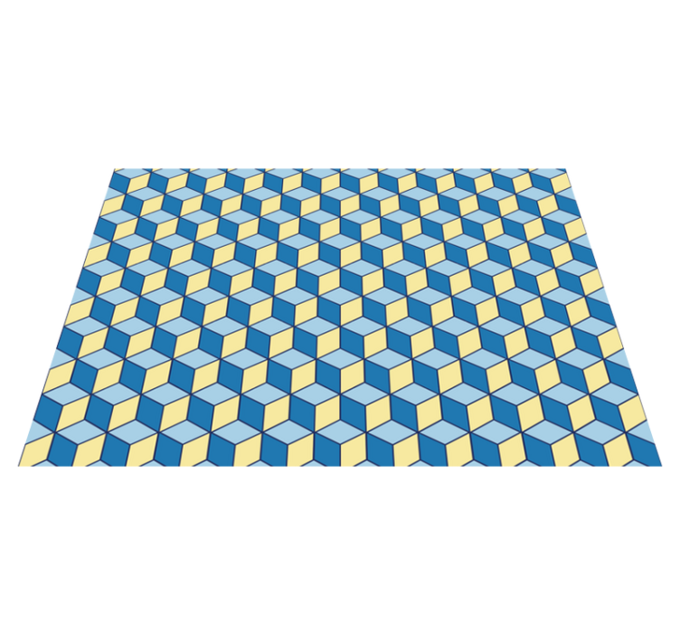 3D effect geometrisch vinyl vloerkleed keuken - TenStickers