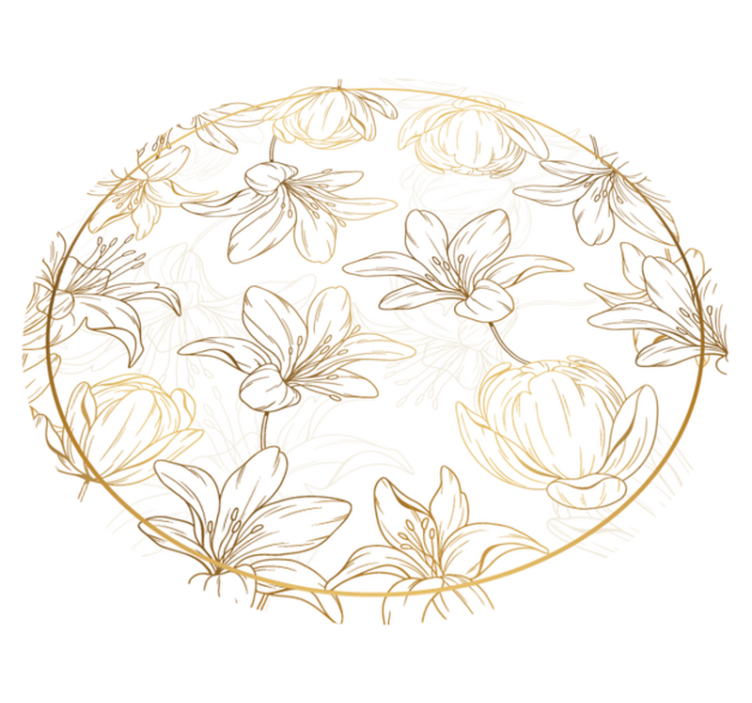 Bloemencirkelpatroon vinyl tapijt bloemen en planten - TenStickers