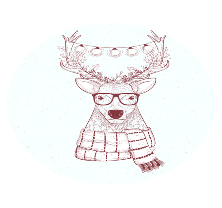 Feestelijke rendierillustratie vinyl tapijt kerstmis - TenStickers