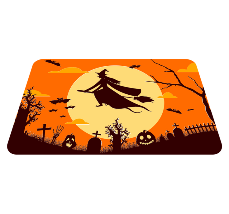 Vliegende heks halloween tapijten - TenStickers