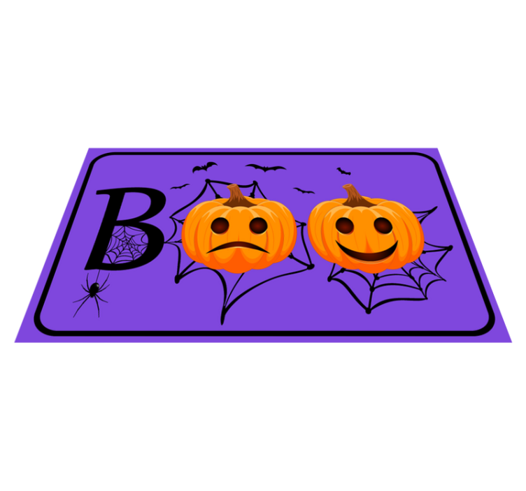 Pompoen spinnenweb boegeroep vinyl tapijt Halloween - TenStickers