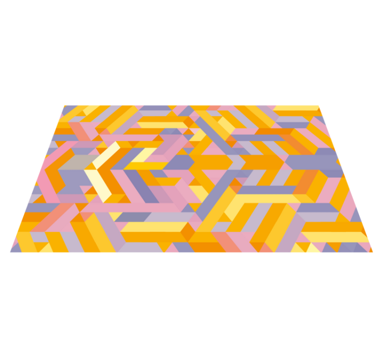 Geometrische patroonoverlap vinyl tapijt badkamer - TenStickers