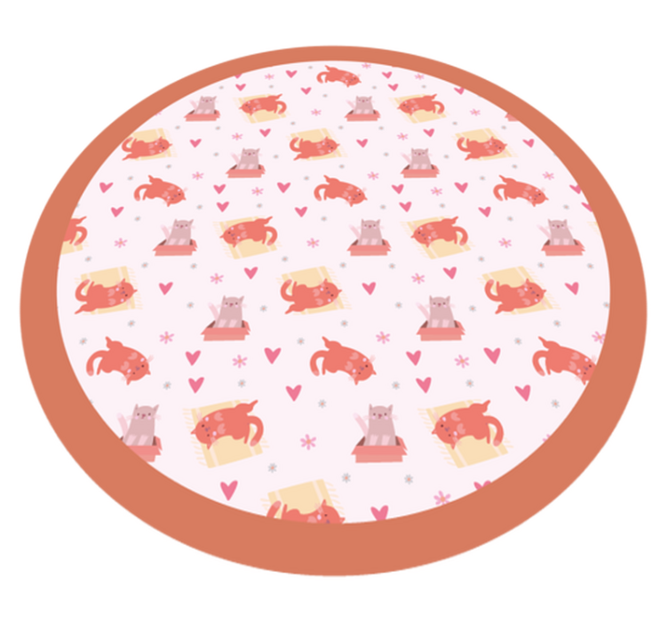 Speels kattenmotief vinyl tapijt baby - TenStickers