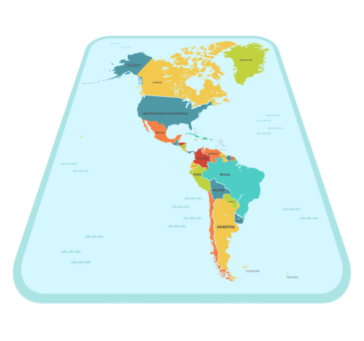 Vinyl tapijt wereldkaart educatieve wereldkaart - TenStickers