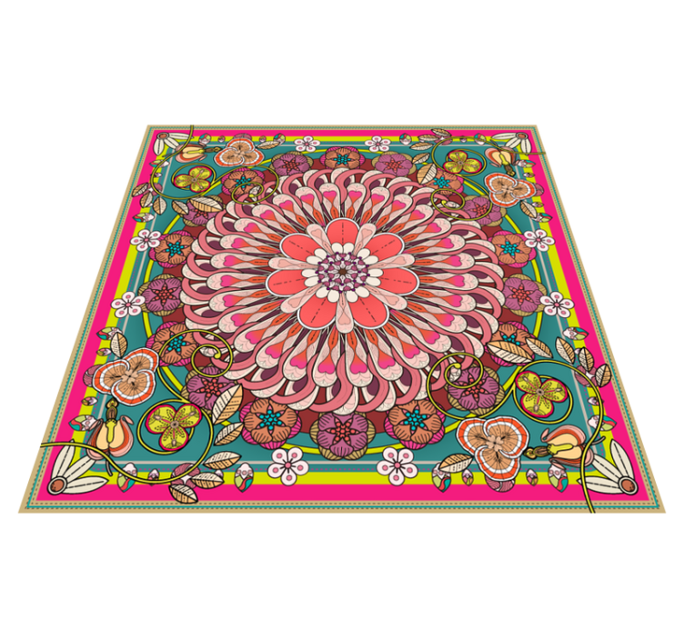 Mandala vinyl tapijt Geometrische kleurrijke mandala's - TenStickers