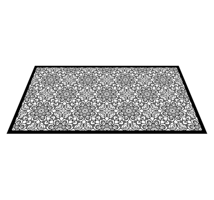 Ingewikkelde mandala's vinyl tapijt geometrisch - TenStickers