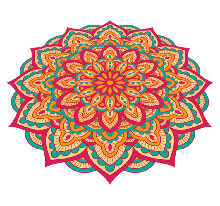 Mandala vinyl tapijt Kleurrijke mandala's - TenStickers