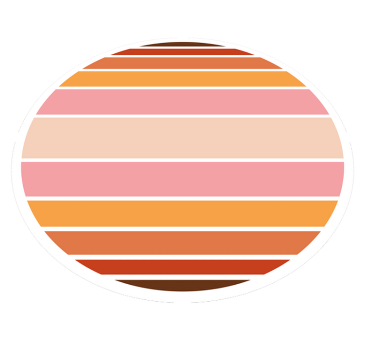 Gestreept ovaal ontwerp vinyl tapijt met strepen - TenStickers