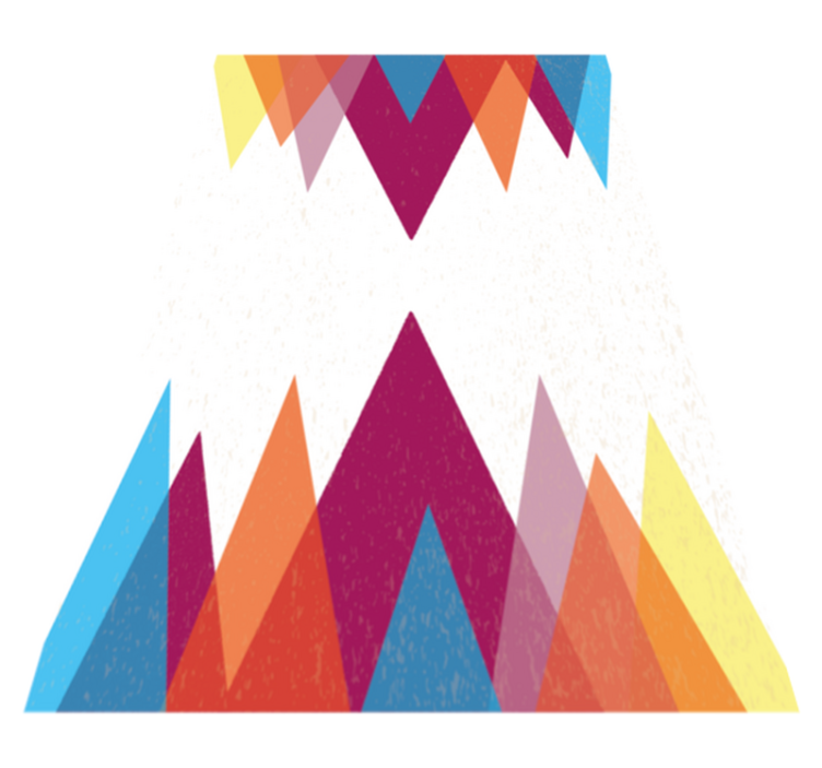 Kleurrijke driehoeken arrangement vinyl tapijt geometrisch - TenStickers