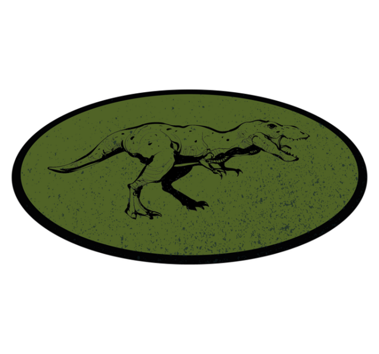 Ronde vinyl vloerkleed donkere groene dino - TenStickers